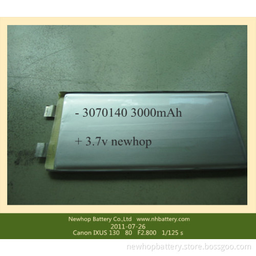 Lithium Polymer Battery 3000mAh 3mm*70mm*142mm for Tablet PC
